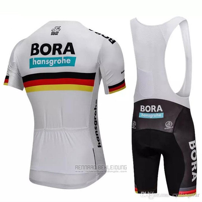 2018 Fahrradbekleidung Bora Champion Belgien Wei Trikot Kurzarm und Tragerhose